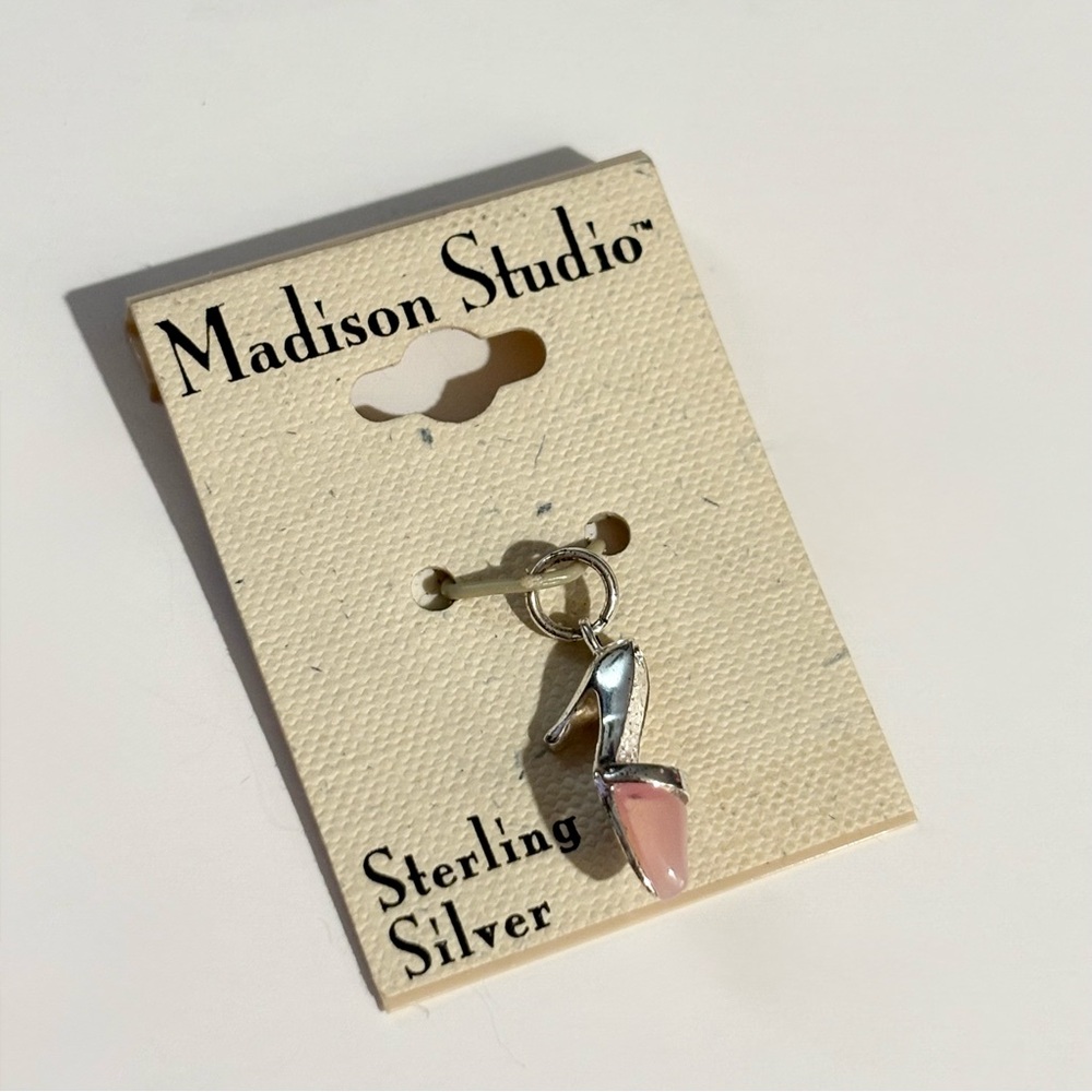 Madison Studio Pink Enamel Sterling Silver High Heel Shoe Charm New